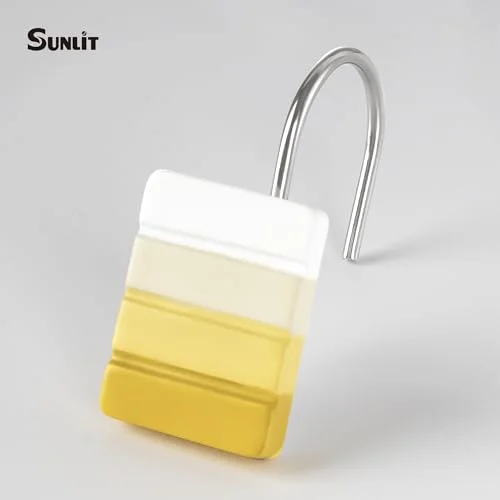 Ombre Yellow Decorative Shower Curtain Hooks, photo 2