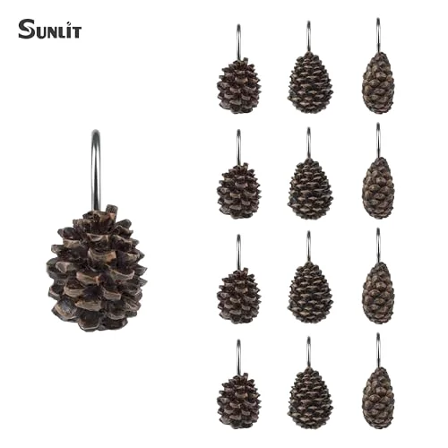 Pinecone Decorative Shower Curtain Hooks, Pinecone Family, photo 3