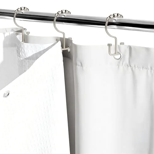 Satin Nickel Double Shower Curtain Hooks, photo 5