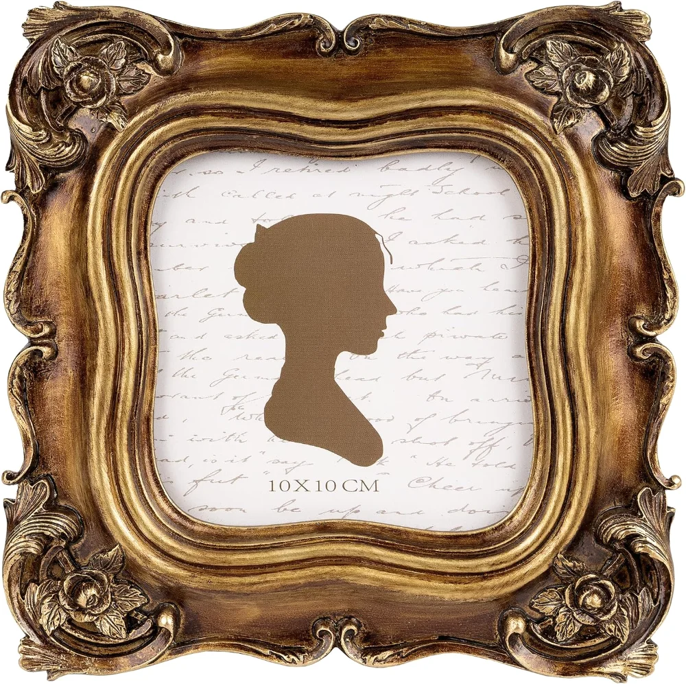 Square Vintage Picture Frame 4x4, Bronze