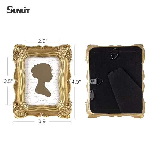 Vintage Picture Frame 2.5x3.5, Gold, photo 2
