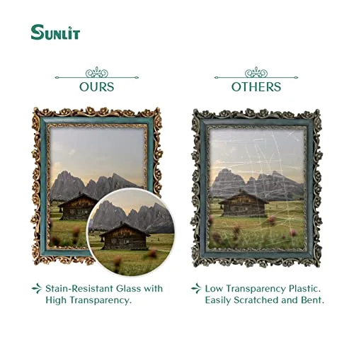 Vintage Picture Frame 8x10, Gold and Dark Green, photo 3