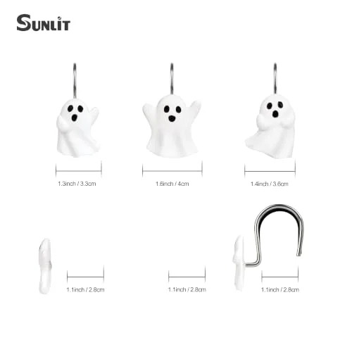 Ghost Shower Curtain Hooks, White Ghost, photo 2