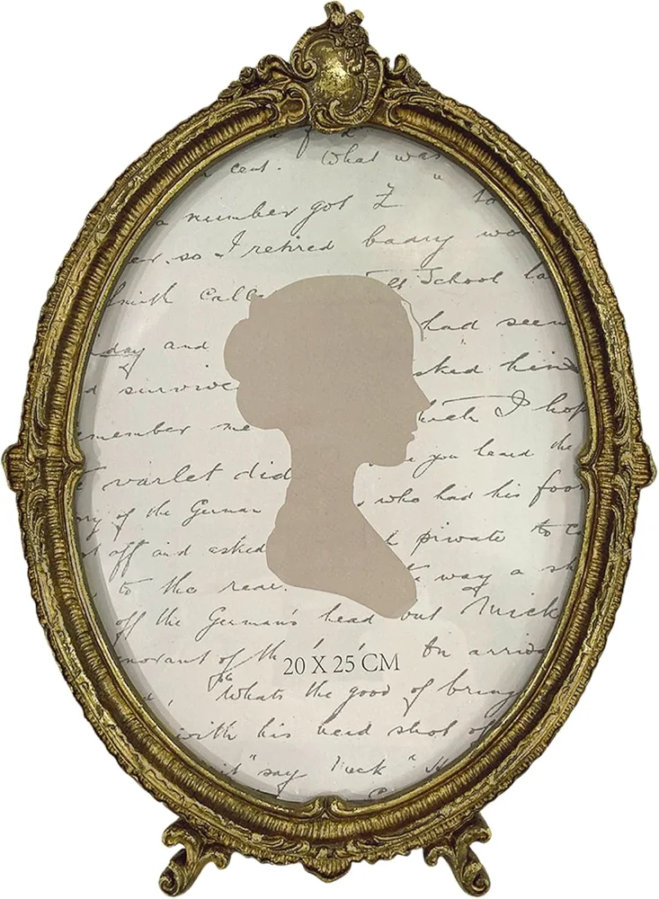 Oval Vintage Picture Frame 8x10, Brown