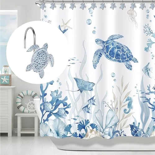 Sea Turtles Decorative Shower Curtain Hooks, photo 5
