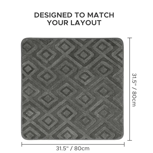 Square Bathroom Rug, Diamond Trellis, photo 2