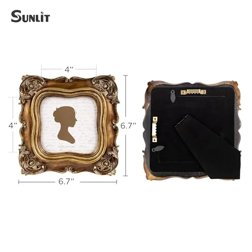 Square Vintage Picture Frame 4x4, Bronze, photo 2