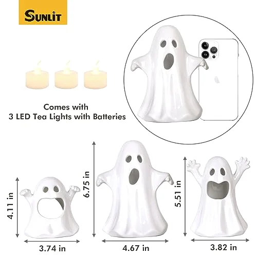 Ceramic Ghost with 3 Tea Lights, photo 3