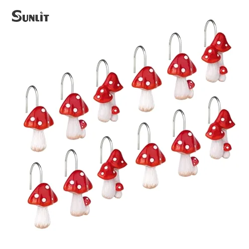 Mushroom Decorative Shower Curtain Hooks, photo 4