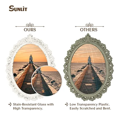 Oval Vintage Picture Frame 5x7, White (Y758), photo 3
