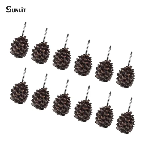 Pinecone Decorative Shower Curtain Hooks, photo 3