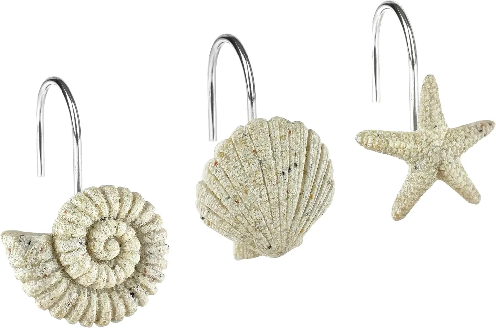 Seashells Starfish Conch Decorative Shower Curtain Hooks