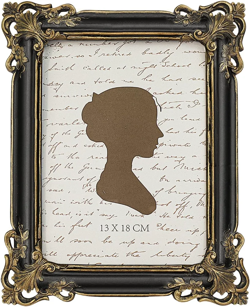 Vintage Picture Frame 5x7, Black Gold