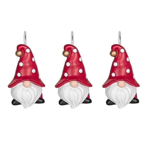Christmas Shower Curtain Hooks, Red Hat with Dots, set of 12, photo 2