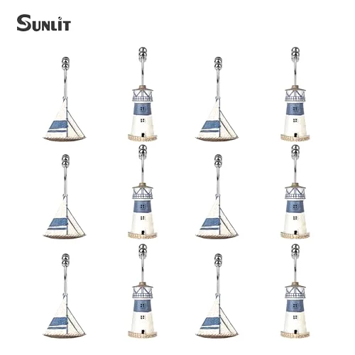 Nautical Double Shower Curtain Hooks, photo 3