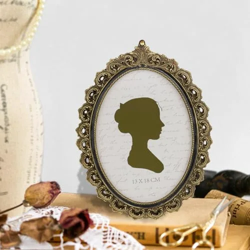 Oval Vintage Picture Frame 5x7, Gold and Black (91KM), photo 5