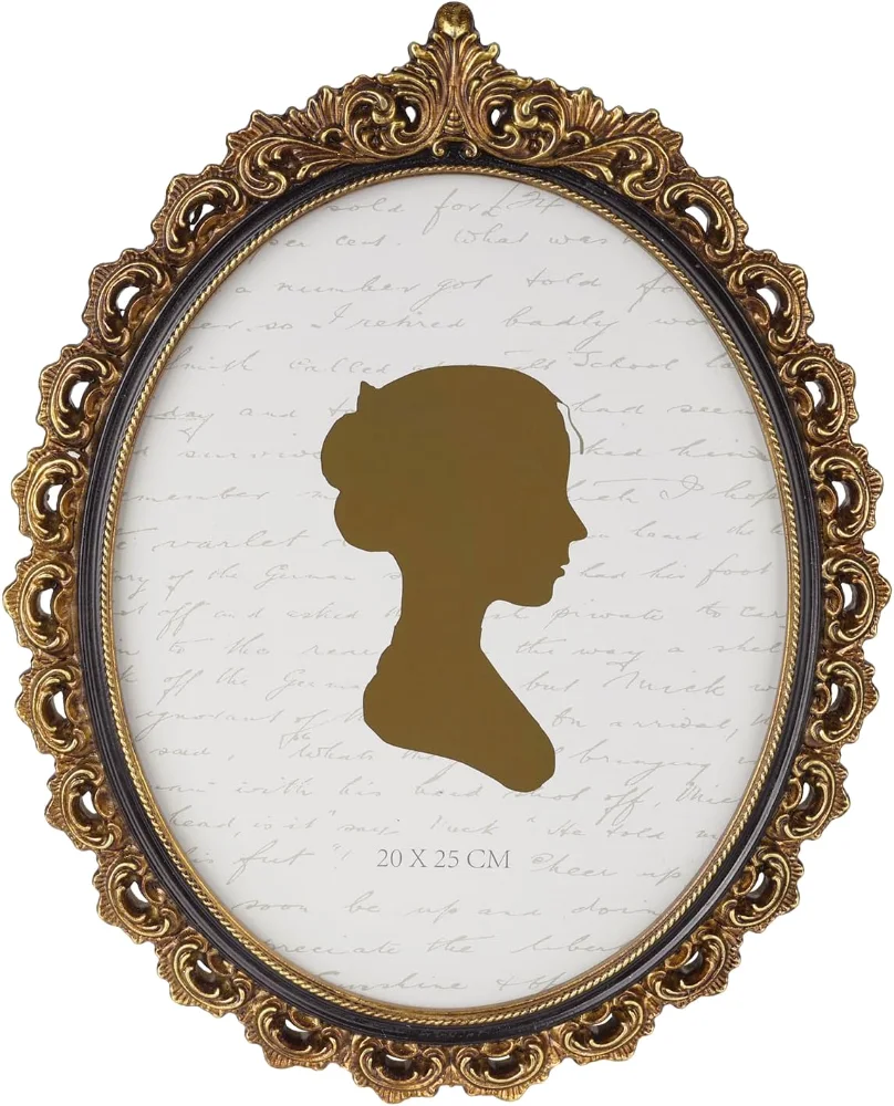 Oval Vintage Picture Frame 8x10, Gold and Black (62W4)