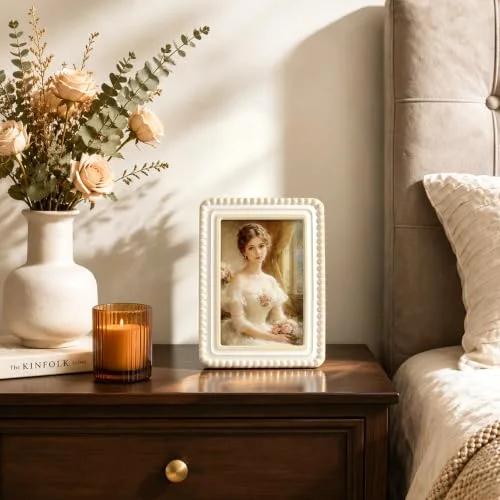 Square Boho Vintage Picture Frame with Beaded Border 4x6 (3MPH), photo 5