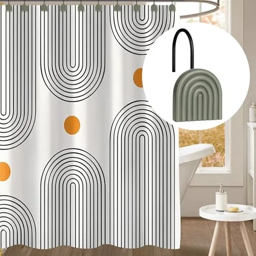 Arch Shower Curtain Hooks, Grayish Green, photo 3