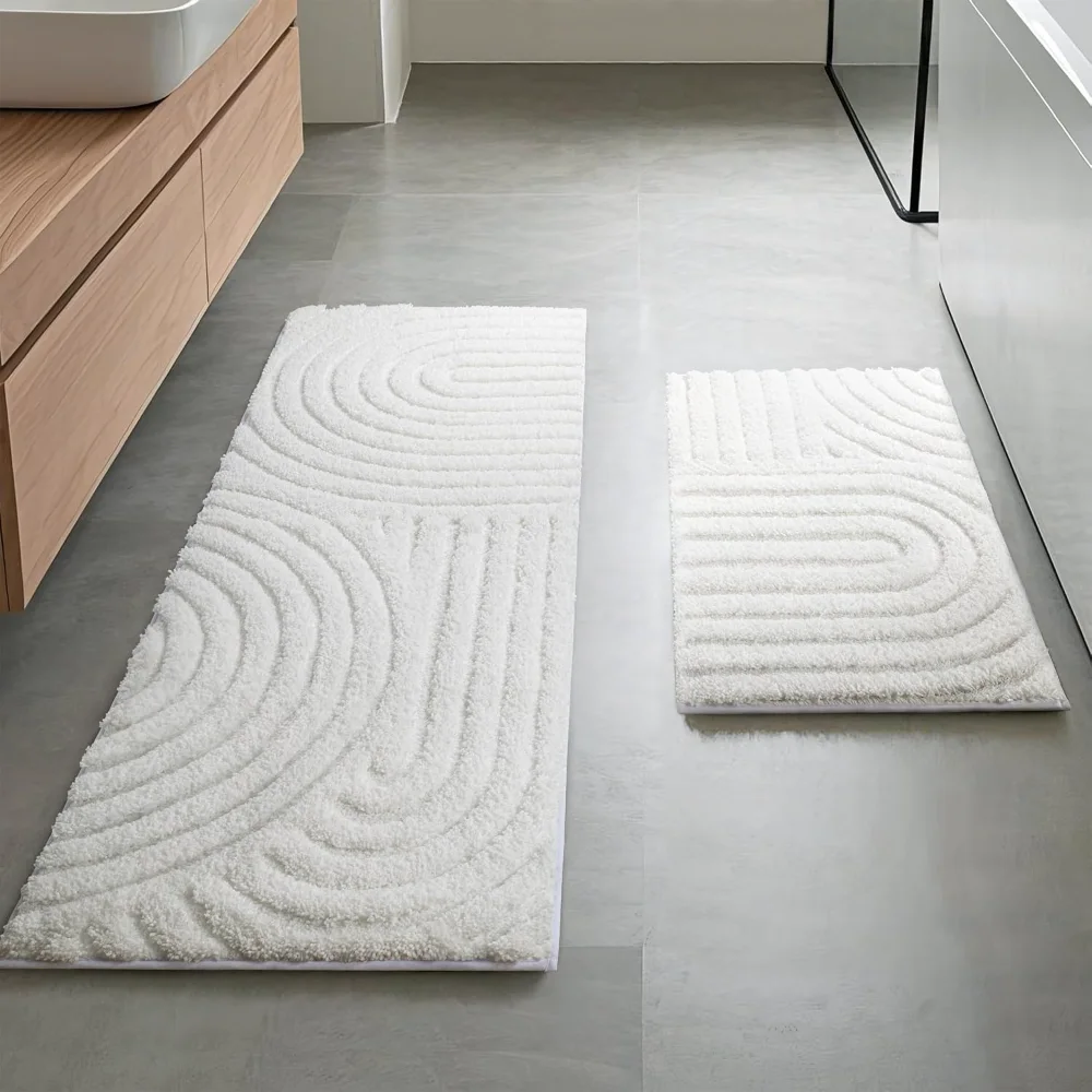 Boho Decorative Textured Bathroom Rug Runner