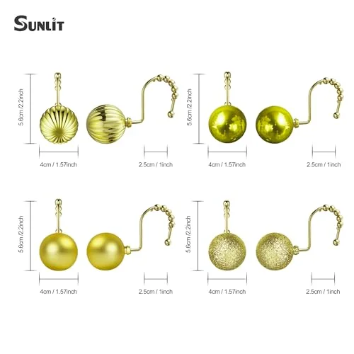 Christmas Balls Decorative Shower Curtain Hooks, photo 2
