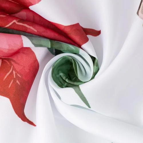 Christmas Shower Curtain, Botanical Red Green, 72×72, photo 3