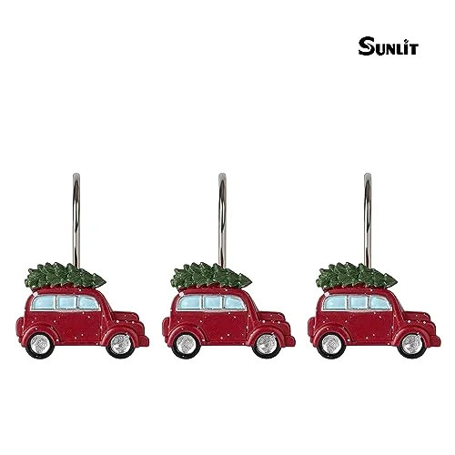 Christmas Shower Curtain Hooks, Red Truck, set of 12, photo 4