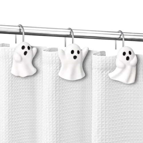 Ghost Shower Curtain Hooks, White Ghost, photo 3