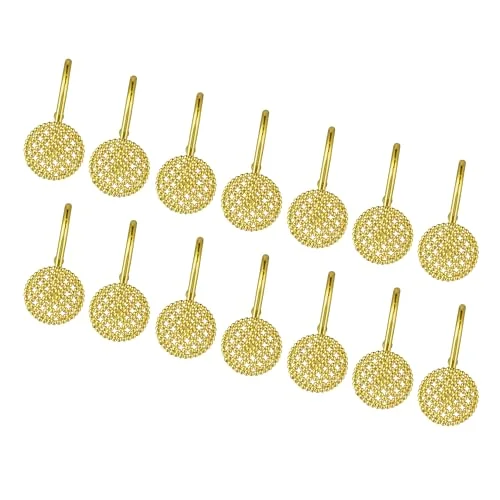 Gold 3D Beaded Mesh Shower Curtain Hooks, photo 3