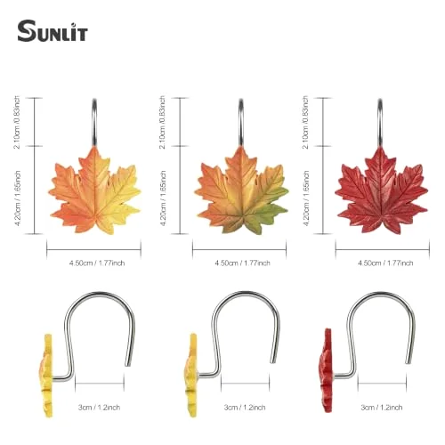 Maple Leaf Shower Curtain Hooks, Yellow to Red, photo 2