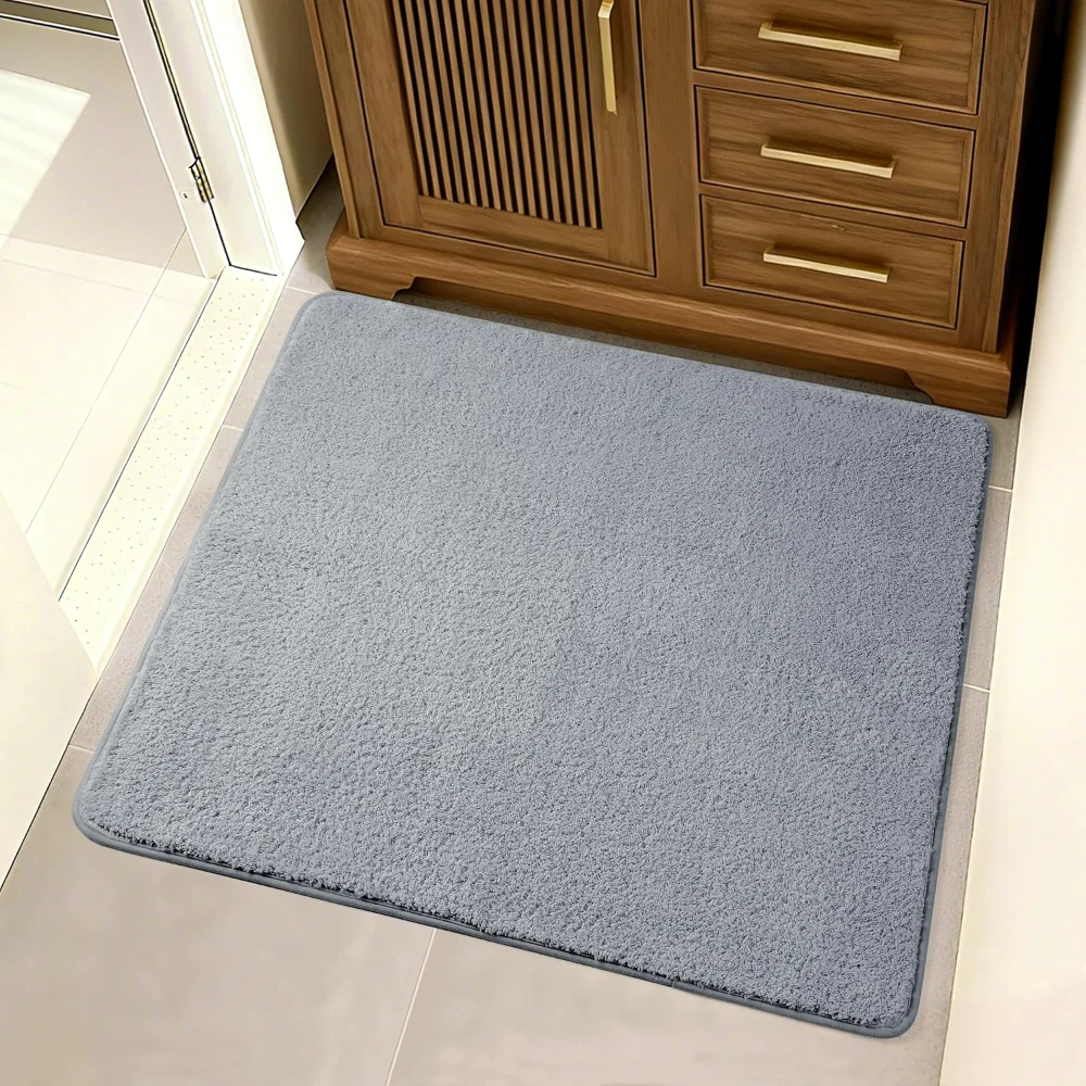 Square Bathroom Rug, Grey