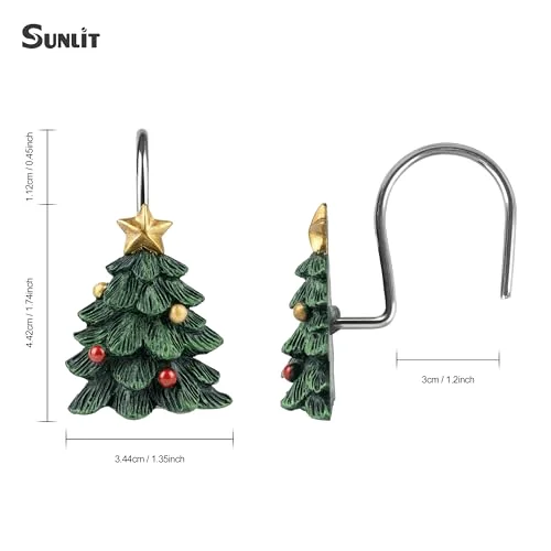 Christmas Tree Decorative Shower Curtain Hooks, photo 3