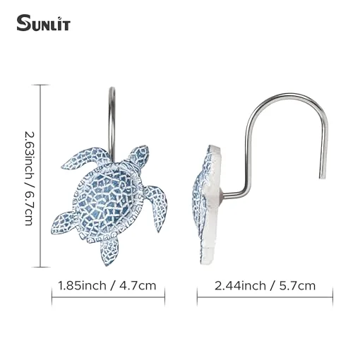 Sea Turtles Decorative Shower Curtain Hooks, photo 2