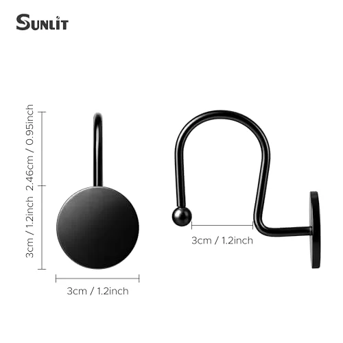 Black Shower Curtain Hooks, photo 2