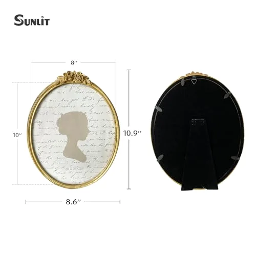 Oval Vintage Picture Frame 8x10, Gold, photo 2