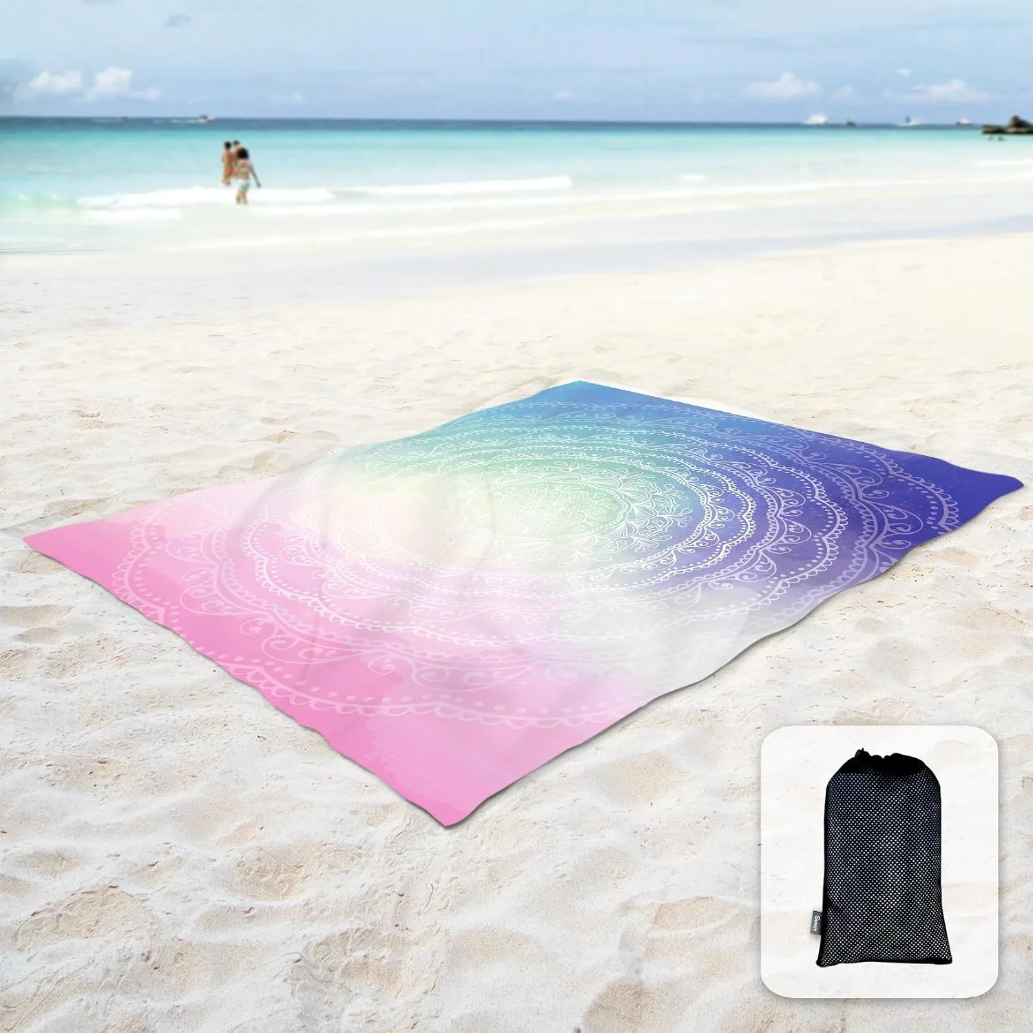 Large Boho Sand Proof Beach Blanket