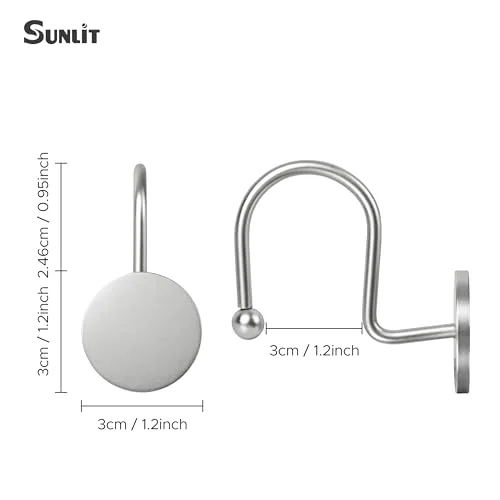 Nickel Shower Curtain Hooks, photo 2