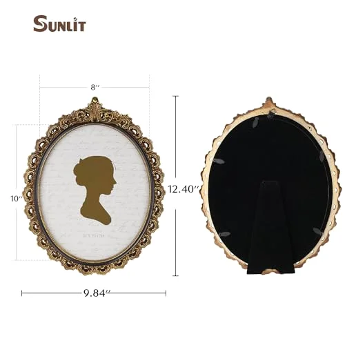 Oval Vintage Picture Frame 8x10, Gold and Black (62W4), photo 2