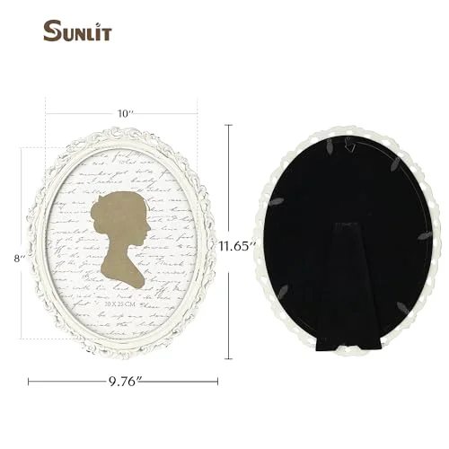 Oval Vintage Picture Frame 8x10, White (MDP9), photo 2