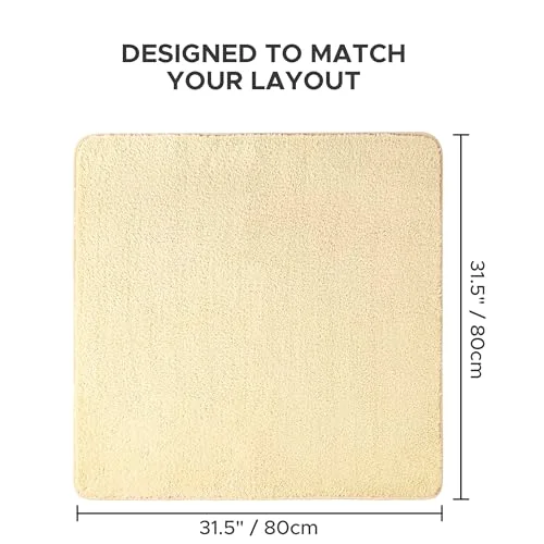 Square Bathroom Rug, Beige, photo 2