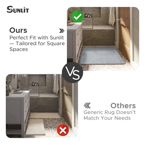 Square Bathroom Rug, Grey, photo 3