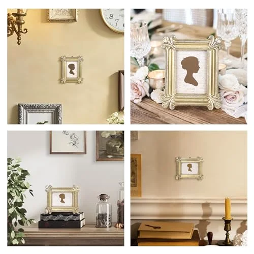 Vintage Picture Frame 2.5x3.5, Slivery Light Gold, photo 4