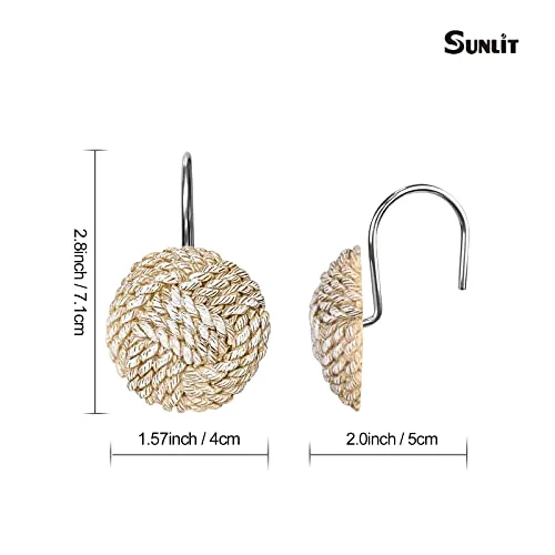 Boho Knots Shower Curtain Hooks, Off White, photo 4