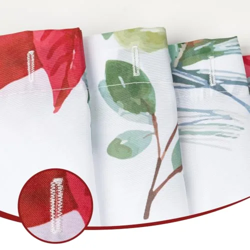 Christmas Shower Curtain, Botanical Red Green, 72×72, photo 5