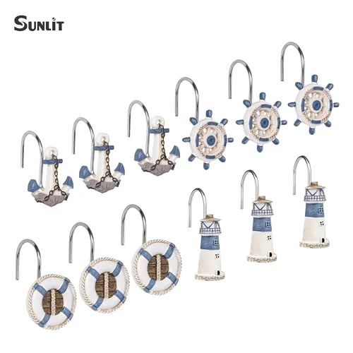Nautical Shower Curtain Hooks, Nautical Set, photo 3