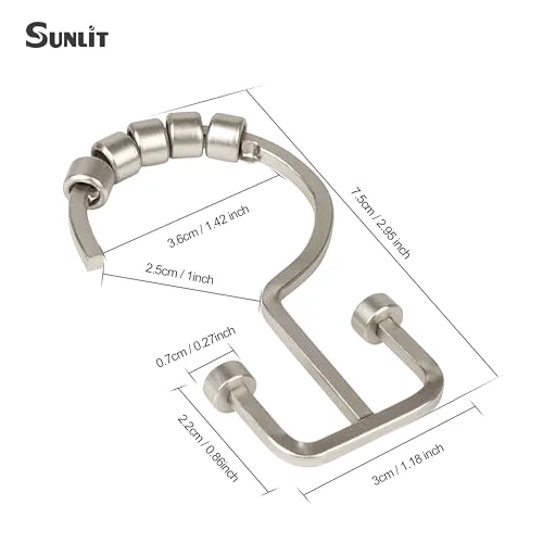 Satin Nickel Double Shower Curtain Hooks, photo 3