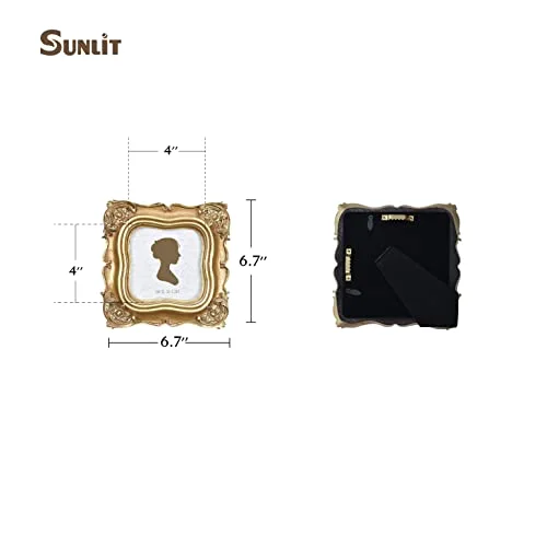 Square Vintage Picture Frame 4x4, Gold, photo 2