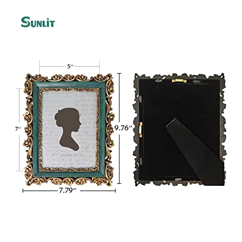 Vintage Picture Frame 5x7, Gold and Dark Green, photo 2