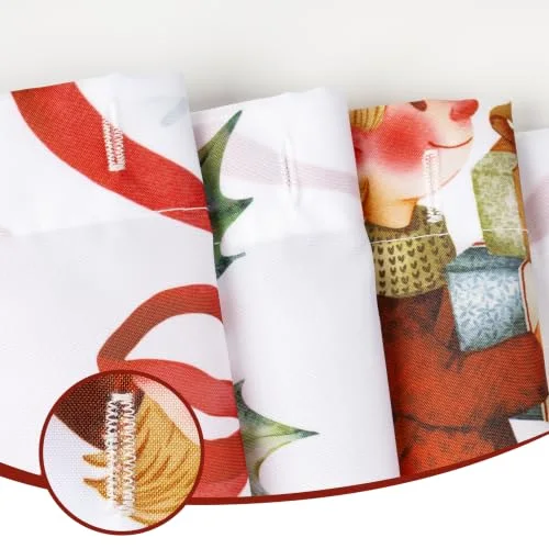 Christmas Shower Curtain, Block Print Holiday Pattern, 72×72, photo 5