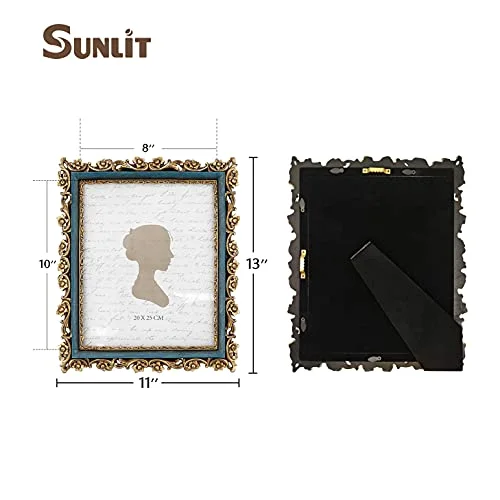 Vintage Picture Frame 8x10, Gold and Blue, photo 2